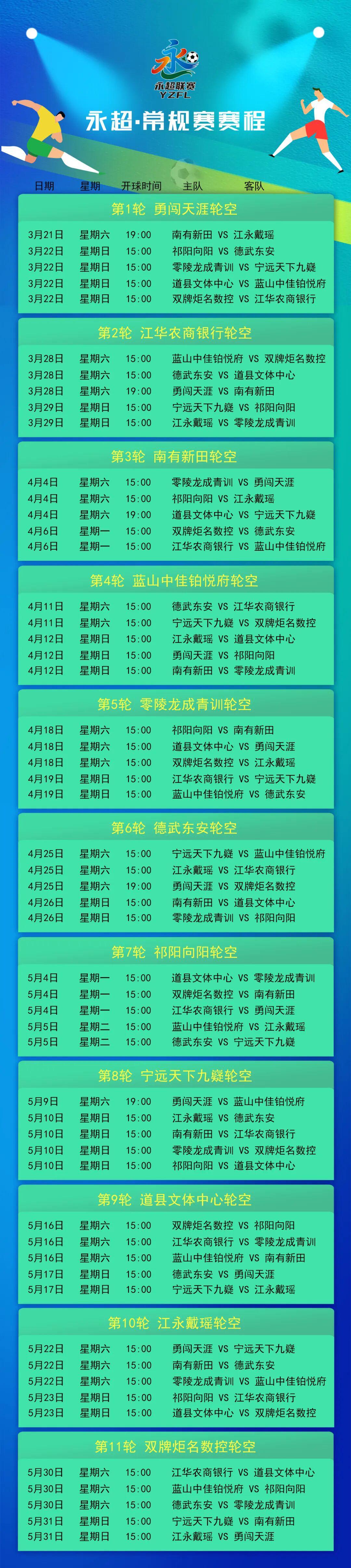 乐鱼vip注册-永州足球盛宴！永超赛程表公布